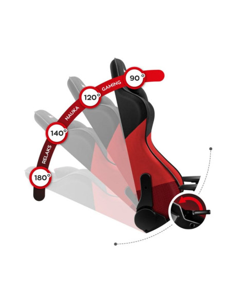 Fotel gamingowy huzaro force 6.2 red mesh