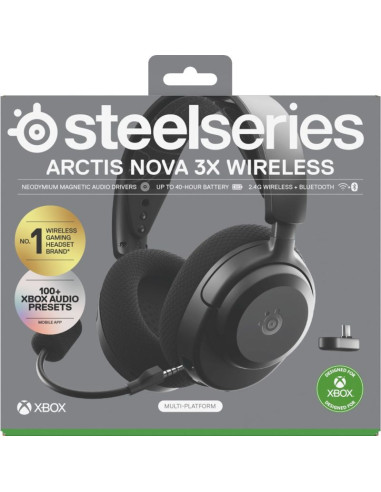 Słuchawki steelseries arctis nova 3x wireless for xbox, czarne