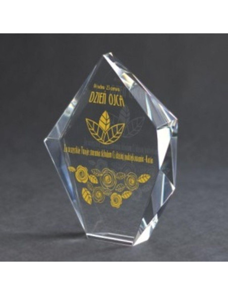Trofeum szklane grawerowane + wypełnienie farbą