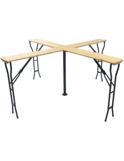 Stół piknikowy barowy drewniany krzyżowy składany