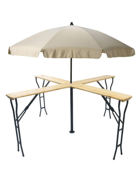 Stół piknikowy barowy drewniany krzyżowy składany