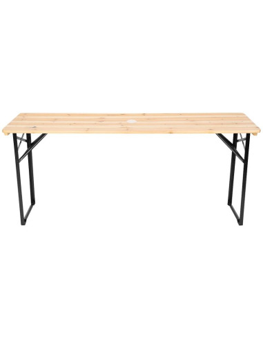 Zestaw piknikowy barowy drewniany stół i 2 ławki