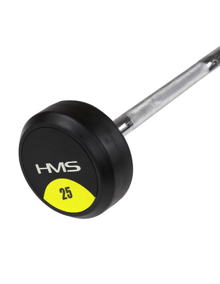 Sztanga/gryf stały gumowany 25 kg hms gsg25