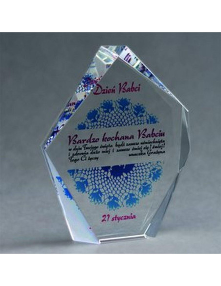 Trofeum szklane z nadrukiem kolorowym luxorjet i etui