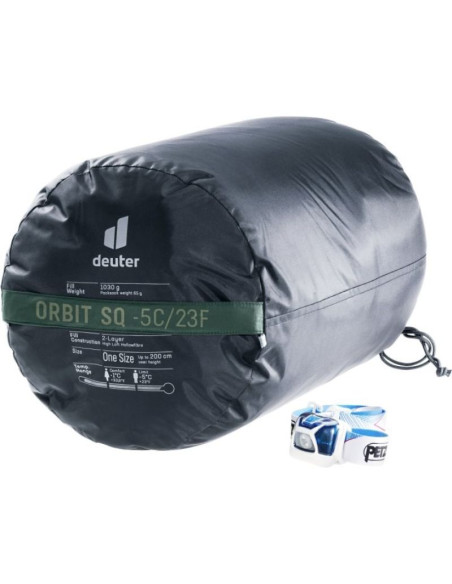 Śpiwór syntetyczny deuter orbit sq +6 (200 cm) - ivy/ink