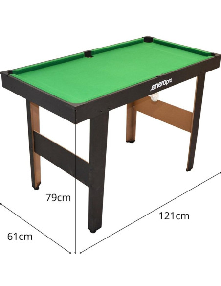 Stół do w gry w  bilarda czarny 121x61x79cm enero pro