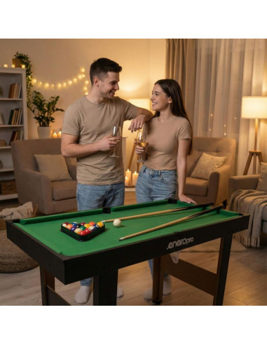 Stół do w gry w  bilarda czarny 121x61x79cm enero pro