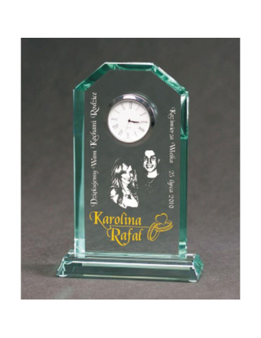 Trofeum szklane grawerowane z etui +wypełnianie farbą