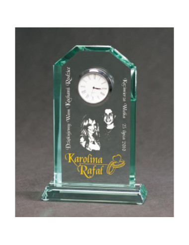 Trofeum szklane grawerowane z etui +wypełnianie farbą