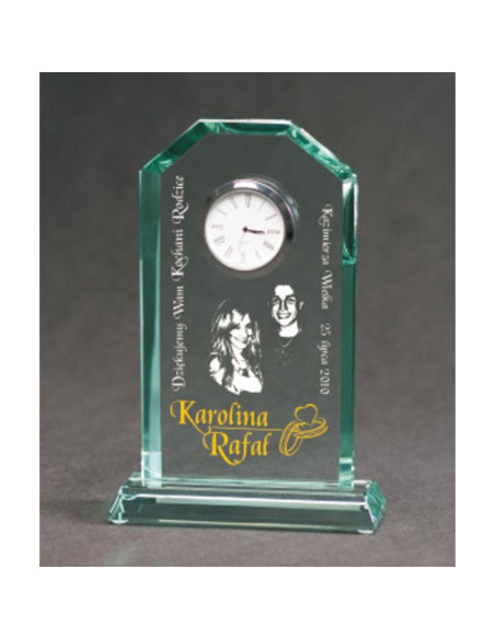 Trofeum szklane grawerowane z etui +wypełnianie farbą