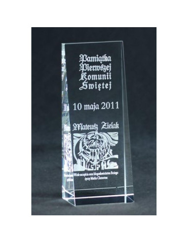 Trofeum szklane grawerowane z etui