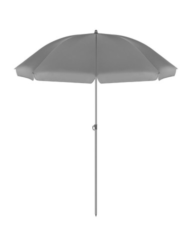 Zestaw mebli ogrodowych okrągły stół 4 krzesła i parasol ciemny szary