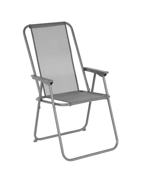 Zestaw mebli ogrodowych okrągły stół 4 krzesła i parasol ciemny szary