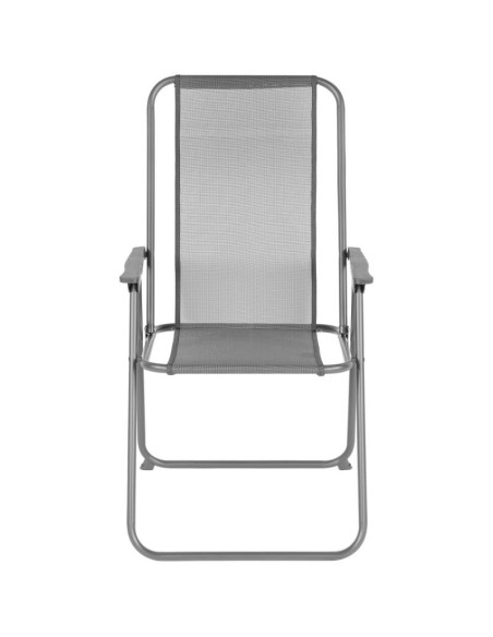 Zestaw mebli ogrodowych okrągły stół 4 krzesła i parasol ciemny szary