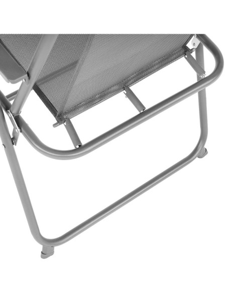 Zestaw mebli ogrodowych okrągły stół 4 krzesła i parasol ciemny szary