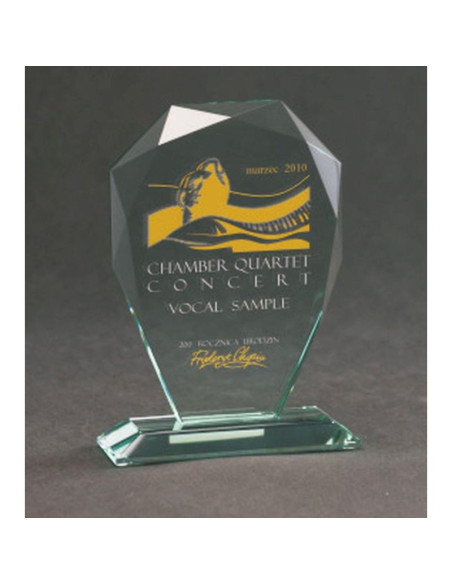 Trofeum szklane grawerowane z etui +wypełnianie farbą