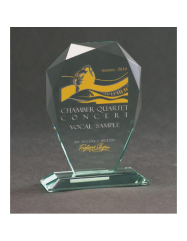 Trofeum szklane grawerowane z etui +wypełnianie farbą