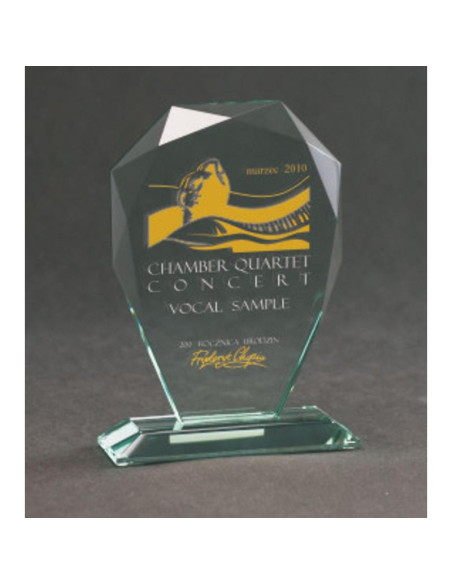 Trofeum szklane grawerowane z etui +wypełnianie farbą