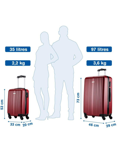 Zestaw 2 walizek 18 i 26 cale slazenger red wine
