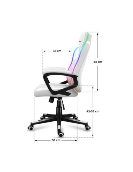 Fotel gamingowy huzaro force 2.5 rgb white mesh