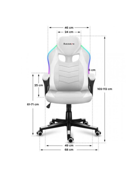 Fotel gamingowy huzaro force 2.5 rgb white mesh
