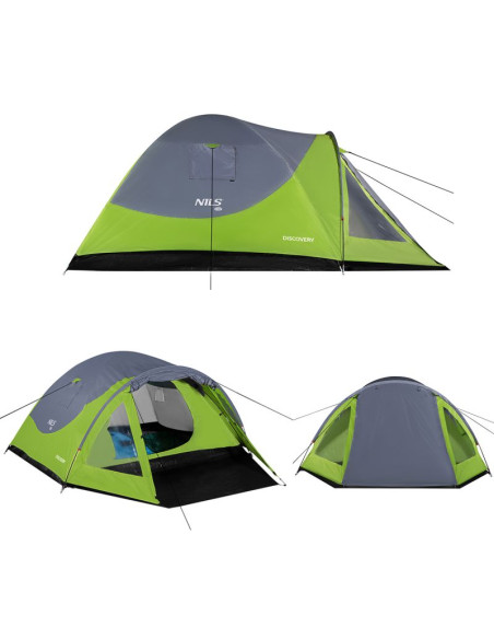 Nc6006 zielono-szary namiot kempingowy discovery nils camp