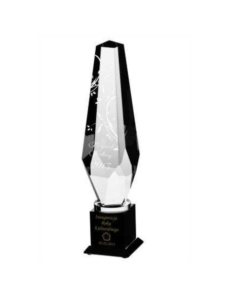 Trofeum szklane grawerowane z etui +wypełnianie farbą