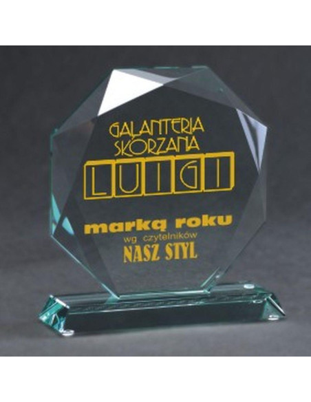 Trofeum szklane grawerowane z etui +wypełnianie farbą