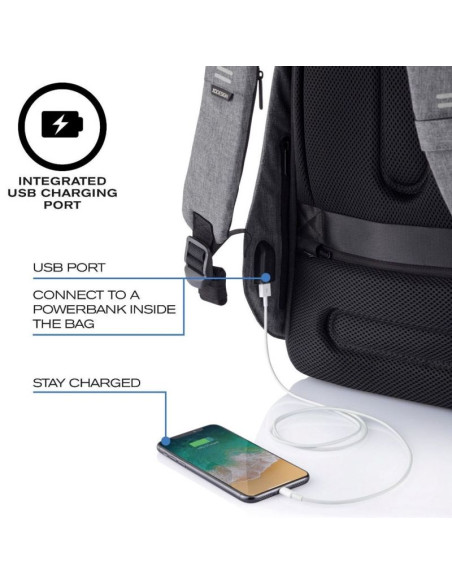 Xd design plecak antykradzieżowy bobby hero regular szary p/n: p705.292