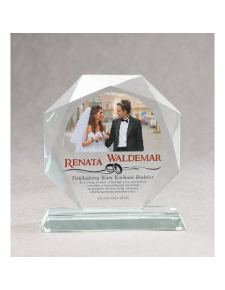 Trofeum szklane z nadrukiem kolorowym luxorjet i etui