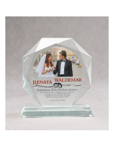 Trofeum szklane z nadrukiem kolorowym luxorjet i etui