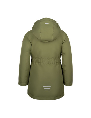 Kurtka z kapturem zimowa dziecięca trollkids girls alesund coat wodoodporna puchowa zielona (301-323)