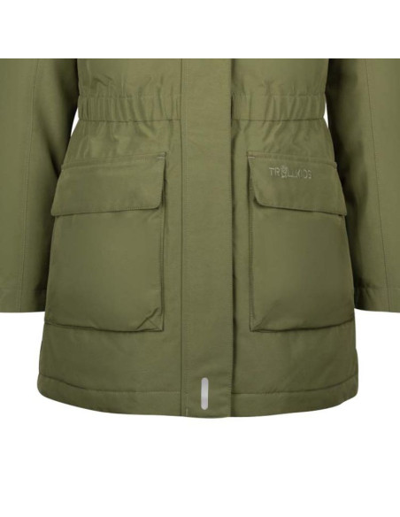 Kurtka z kapturem zimowa dziecięca trollkids girls alesund coat wodoodporna puchowa zielona (301-323)