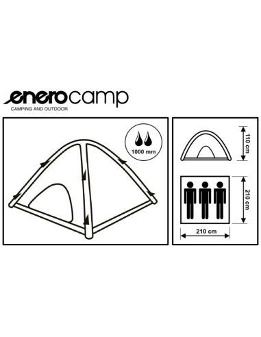 Namiot 3 osobowy holiday dmuchany 210x210x110cm enero camp