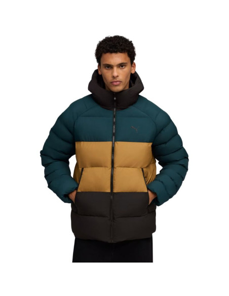 Kurtka męska puma mono hooded zielono-brązowo-czarna 688367 75