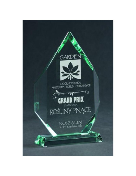 Trofeum szklane grawerowane z etui