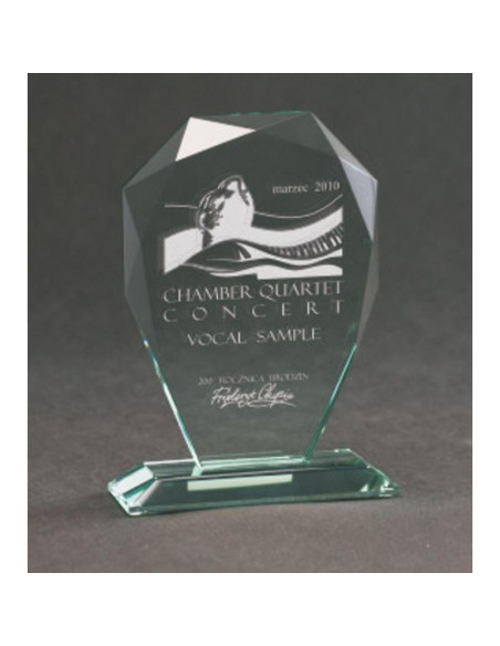 Trofeum szklane grawerowane z etui