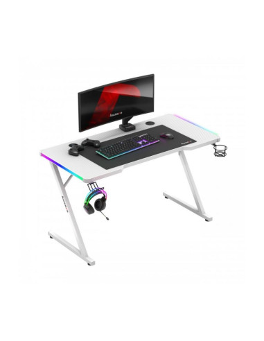 Biurko gamingowe huzaro hero 2.5 white rgb
