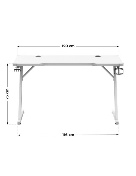 Biurko gamingowe huzaro hero 2.5 white rgb