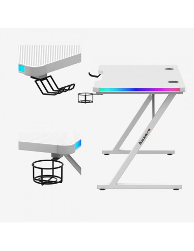 Biurko gamingowe huzaro hero 2.5 white rgb