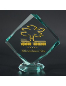 Trofeum szklane grawerowane z etui +wypełnianie farbą