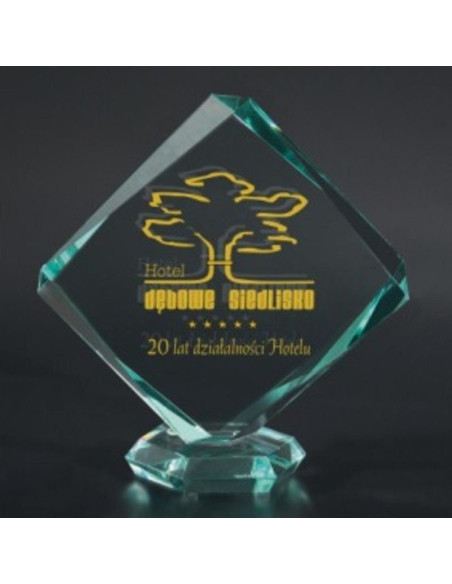 Trofeum szklane grawerowane z etui +wypełnianie farbą