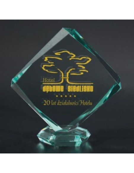 Trofeum szklane grawerowane z etui +wypełnianie farbą