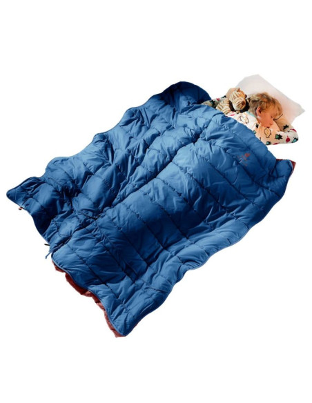 Śpiwór dziecięcy deuter starlight sq (130-170 cm) - nightblue/redwood