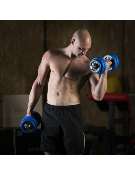 Hms sgg30 bar zestaw ciężarów 2 w 1 (sztanga i sztangielki) 30 kg