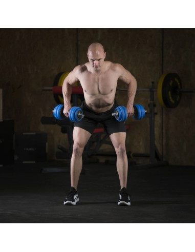 Hms sgg30 bar zestaw ciężarów 2 w 1 (sztanga i sztangielki) 30 kg