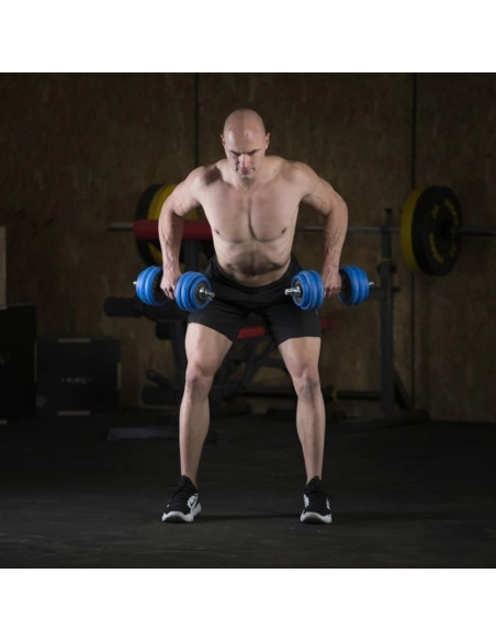 Hms sgg30 bar zestaw ciężarów 2 w 1 (sztanga i sztangielki) 30 kg