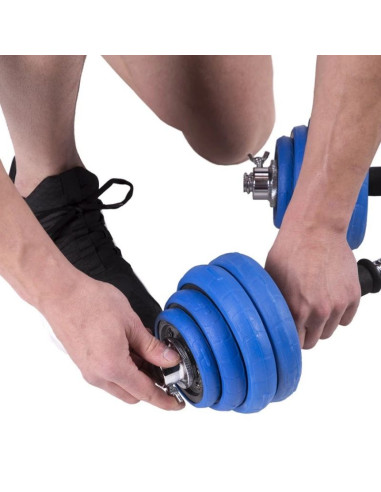 Hms sgg30 bar zestaw ciężarów 2 w 1 (sztanga i sztangielki) 30 kg