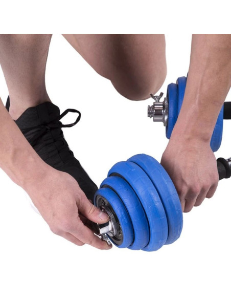 Hms sgg30 bar zestaw ciężarów 2 w 1 (sztanga i sztangielki) 30 kg