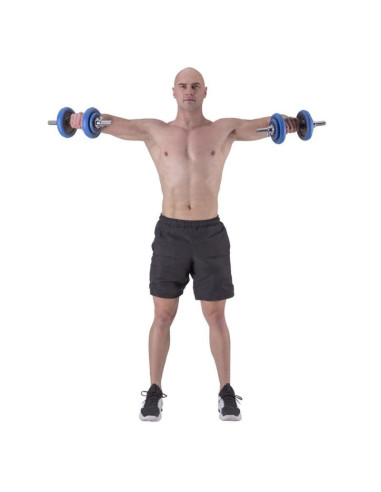 Hms sgg30 bar zestaw ciężarów 2 w 1 (sztanga i sztangielki) 30 kg